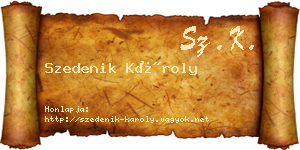 Szedenik Károly névjegykártya