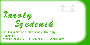 karoly szedenik business card