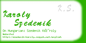 karoly szedenik business card